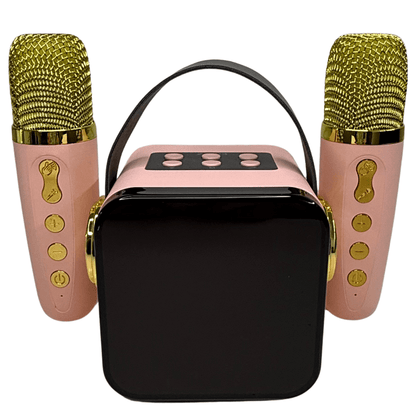 Parlante Karaoke Inalámbrico con 2 Micrófonos Pantalla LED