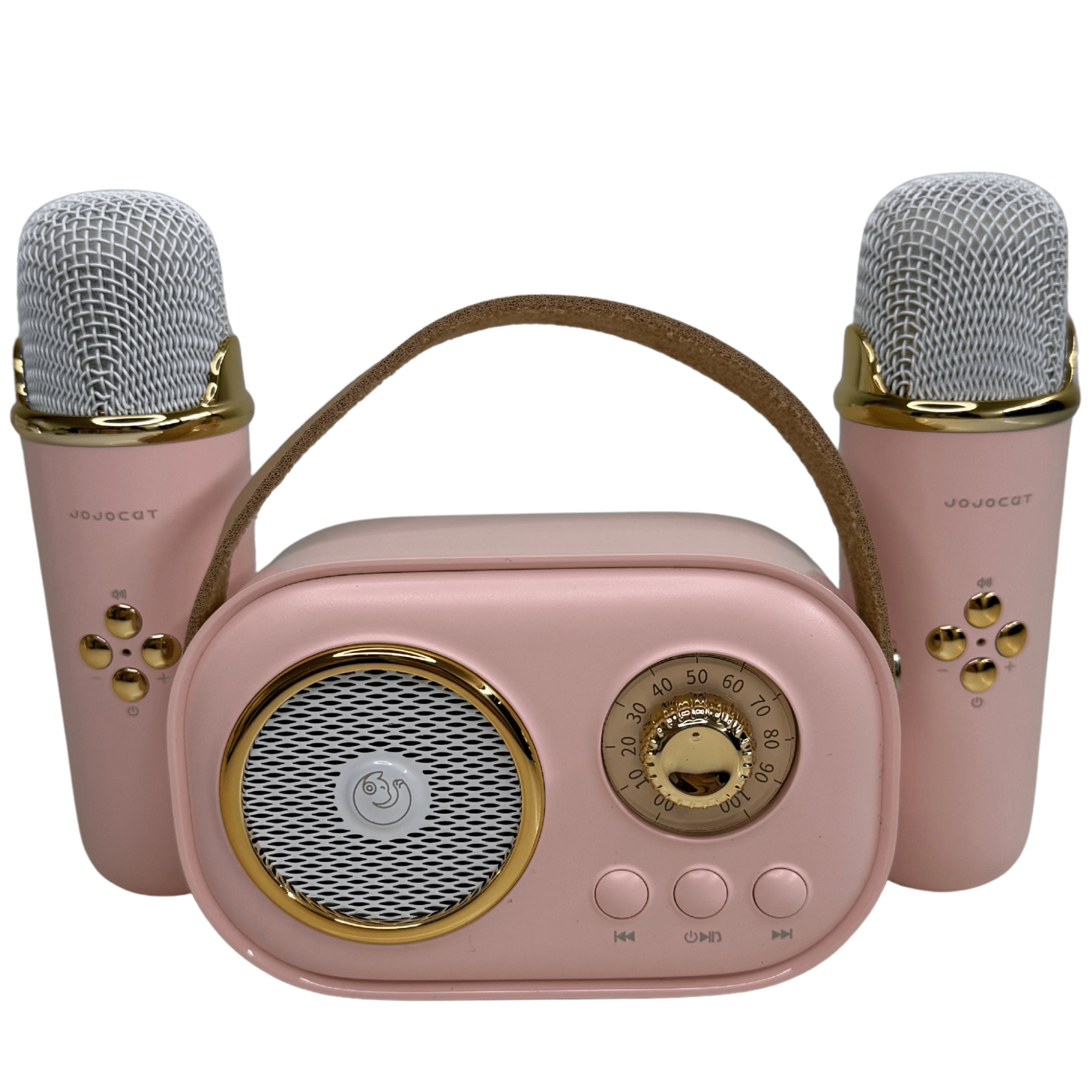 Parlante Karaoke Infantil Vintage Con 2 Micrófonos Recargable