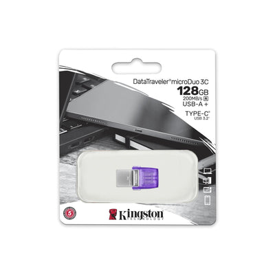 Pendrive 128GB Kingston MicroDuo 3C USB - C y USB - A Dual
