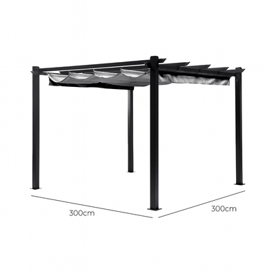 Pérgola de Aluminio 3x3m con Techo Retráctil