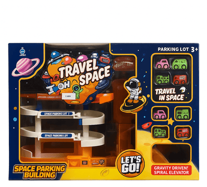 Pista de Autos Espacial con Elevador y 4 Vehículos