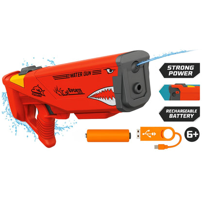Pistola de Agua Eléctrica Recargable Diseño Tiburón