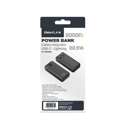 Power Bank 20000 mAh Carga Rapida 22.5W BL-PB20BQC