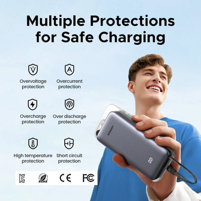 Power Bank UGREEN 20000mAh 45W Cable USB - C Integrado PB536