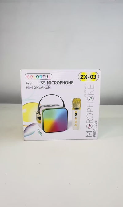 Parlante Karaoke Inalámbrico con 2 Micrófonos Pantalla LED