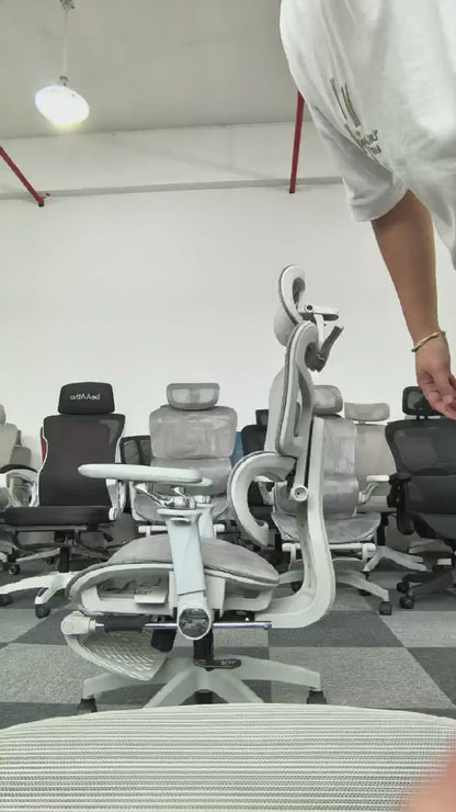 Silla Ergonómica Reclinable con Reposapiés y Soporte Lumbar