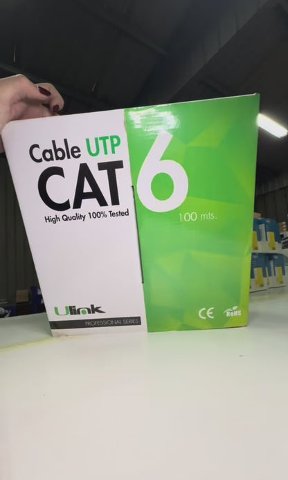 Cable de Red UTP Cat6 100 metros 23AWG Gris Ulink