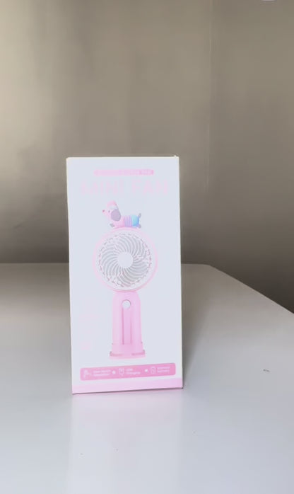 Mini Ventilador Portátil Recargable USB con Figuras y Soport