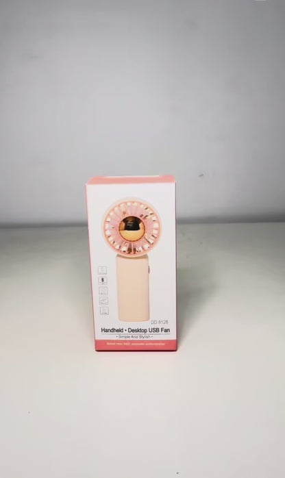 Mini Ventilador USB de Mano y Escritorio DD8128 3 Velocidades Recargable