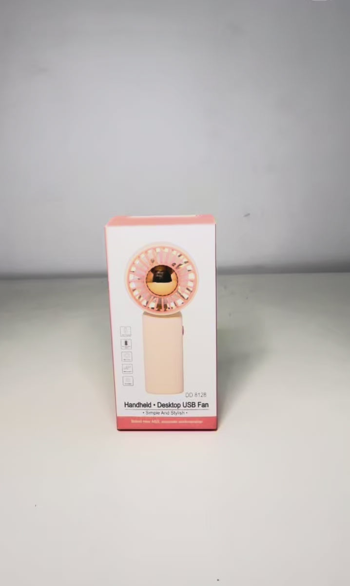 Mini Ventilador USB de Mano y Escritorio DD8128 3 Velocidades Recargable