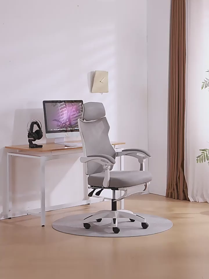 Silla Gamer Ergonómica Reclinable Reposapiés Soporte Lumbar