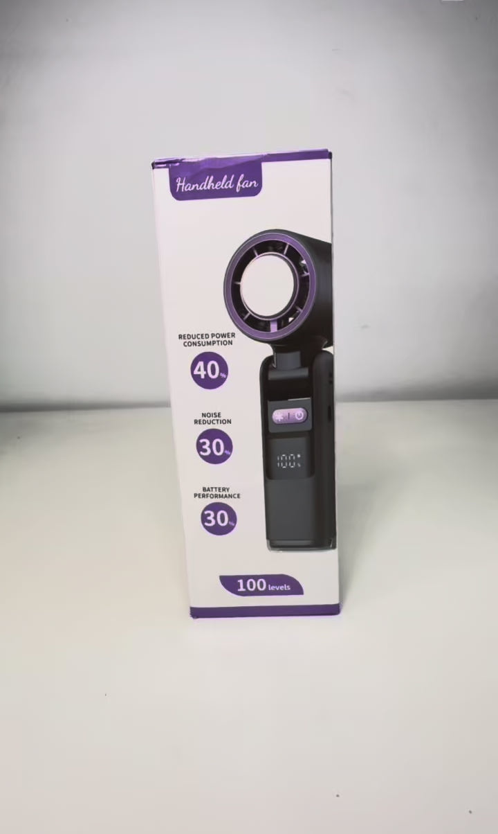 Cargar video: Ventilador Portátil con Pantalla Digital y Linterna LED