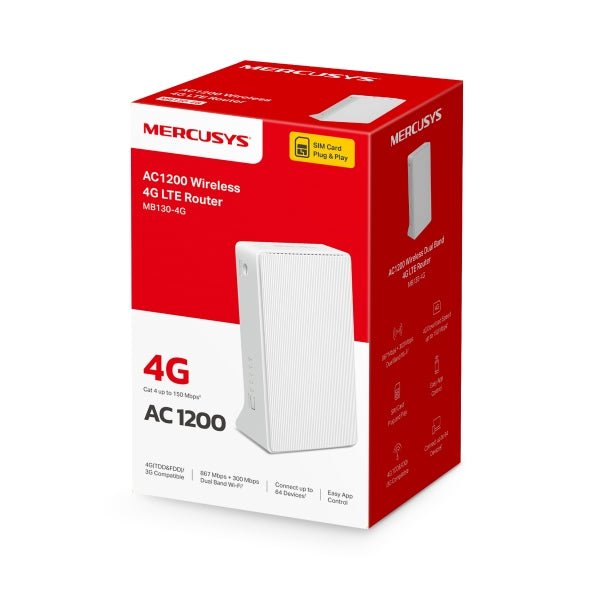 Router 4G Dual Band SIM Mercusys MB130 - 4G