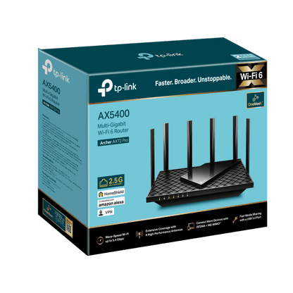 Router Dual Band Gigabit Wifi 6 One Mesh Ax5400 Archer Ax72