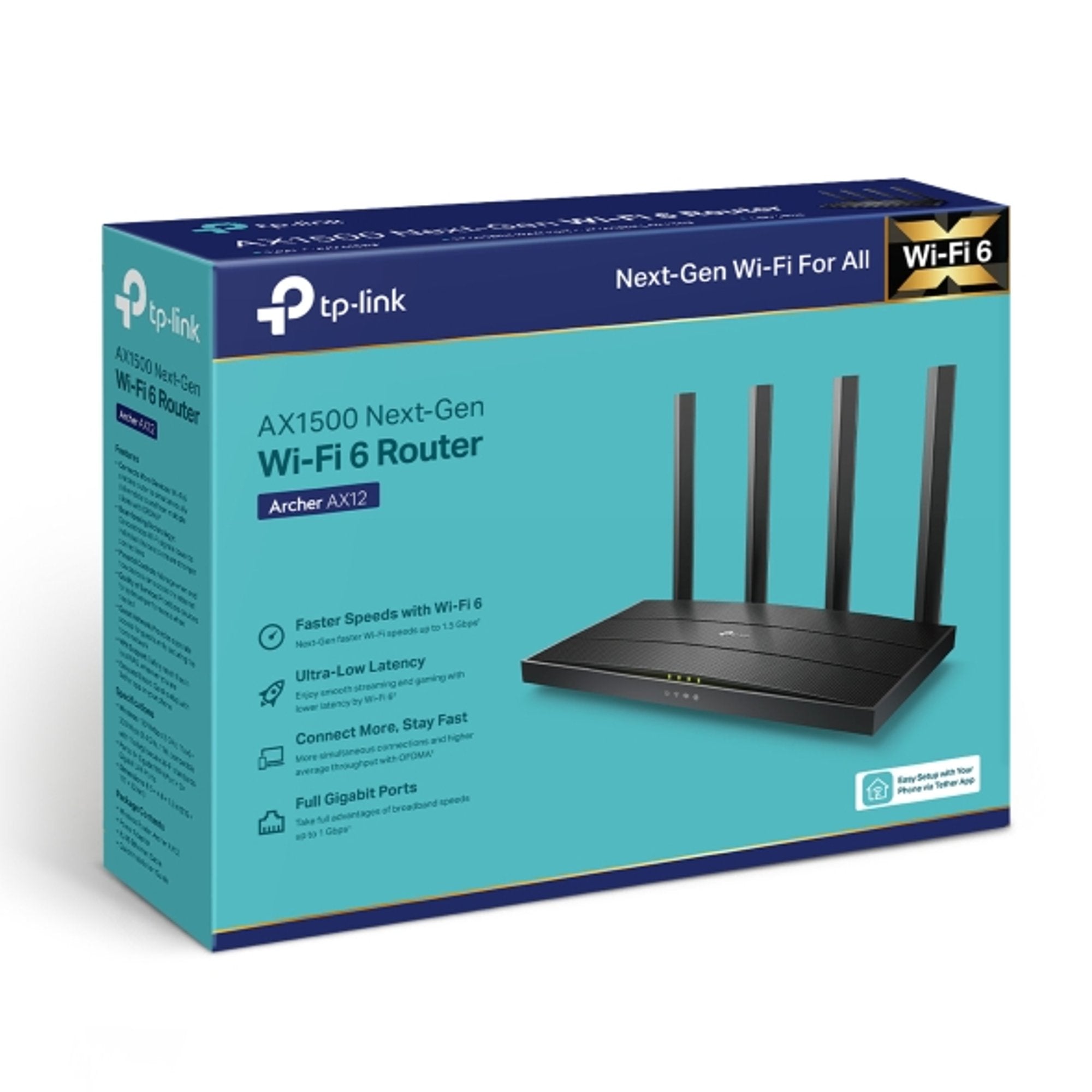Router Gigabit Dual Band Tp - Link Archer AX12 Ax1500 Wifi 6