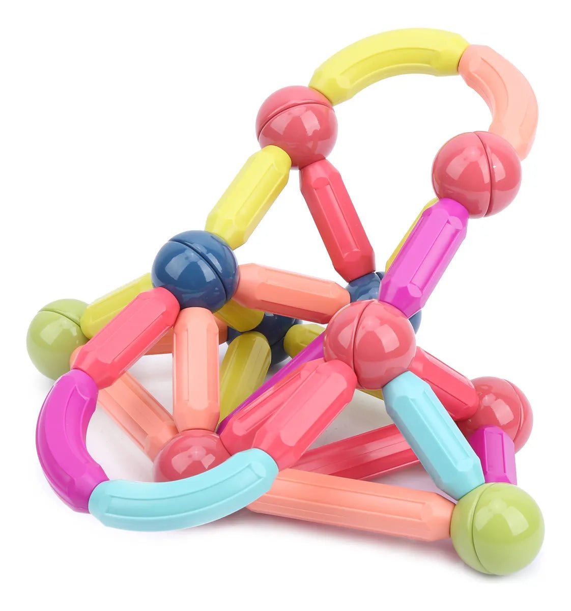 Set de construcción magnética con 84 piezas coloridas STEM 3+