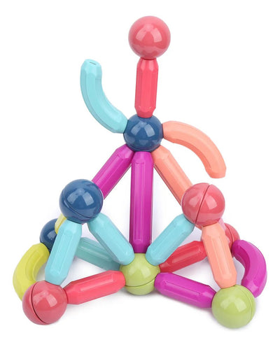 Set de construcción magnética con 84 piezas coloridas STEM 3+