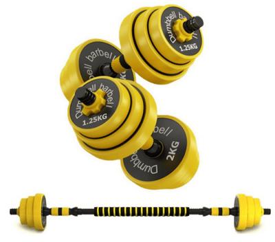 Set de Mancuernas 25 kg Ajustables + Barra 4 en 1 para Casa