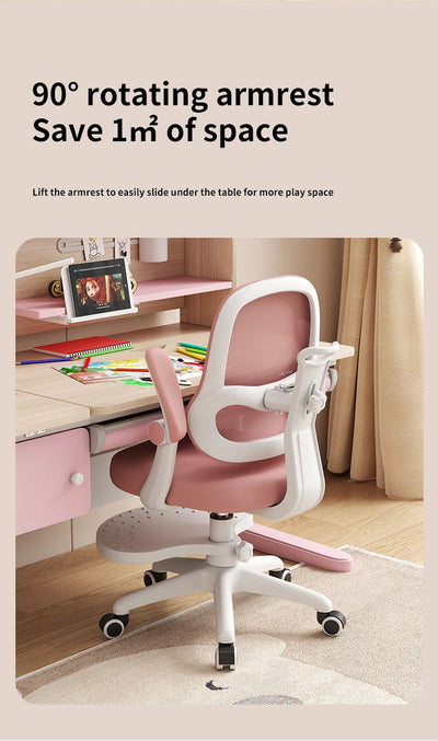 Silla de Escritorio para Niños Ergonómica Ajustable Reposapiés