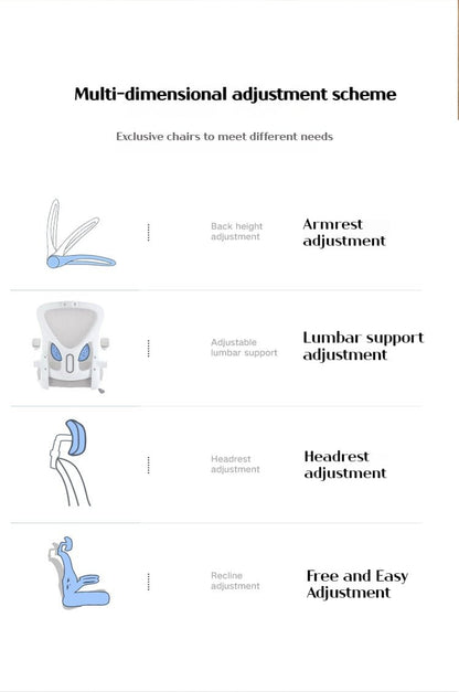 Silla Ergonómica de Oficina con Soporte Lumbar y Reclinación