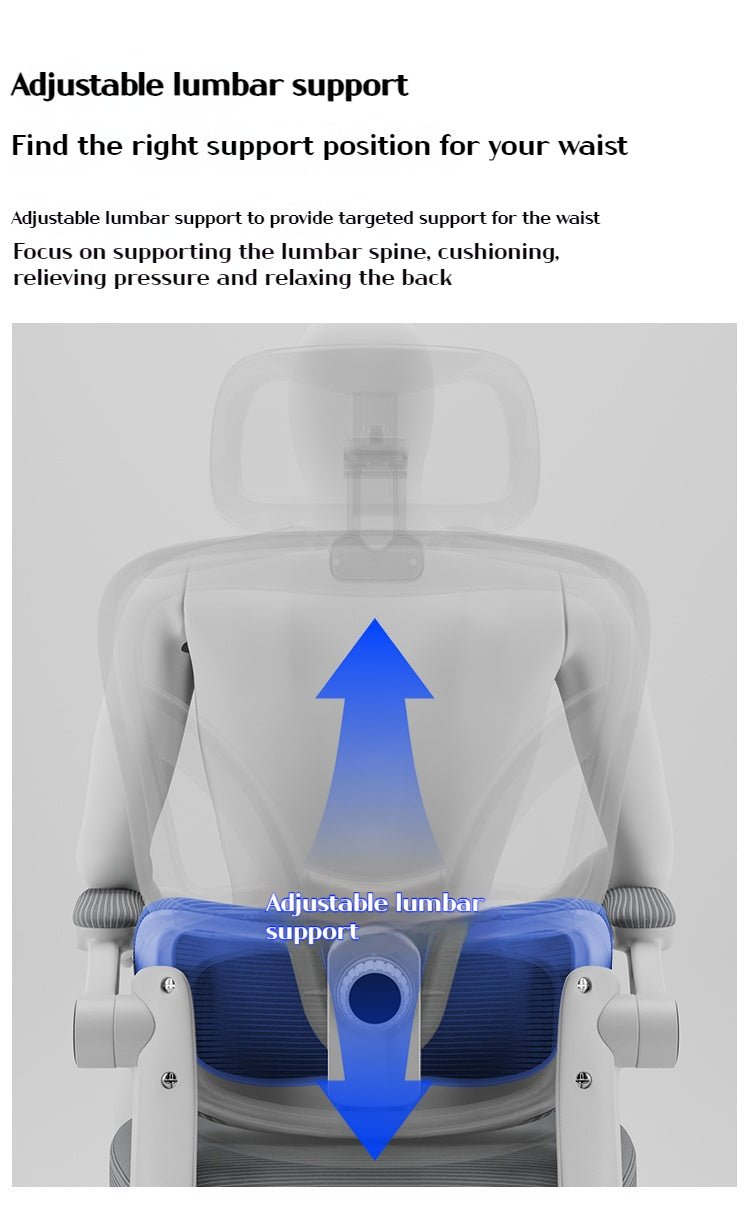 Silla Ergonómica de Oficina con Soporte Lumbar y Reclinación