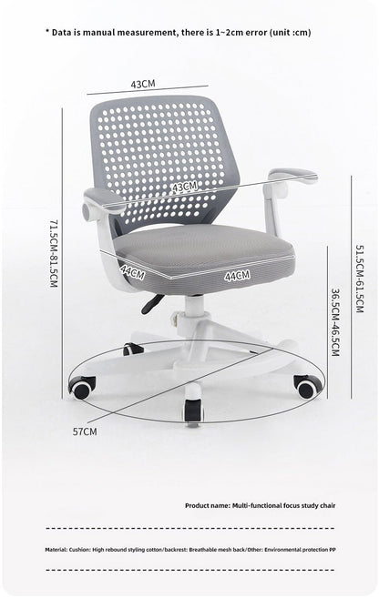 Silla ergonómica infantil de estudio ajustable