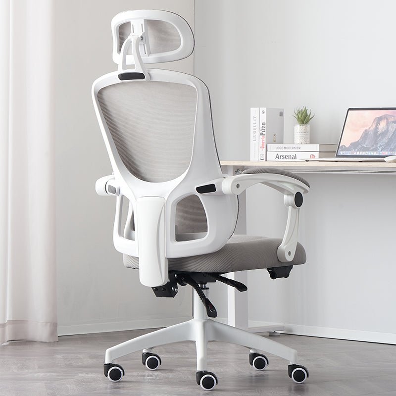 Silla Ergonómica Reclinable con Reposapiés Soporte Lumbar Gris