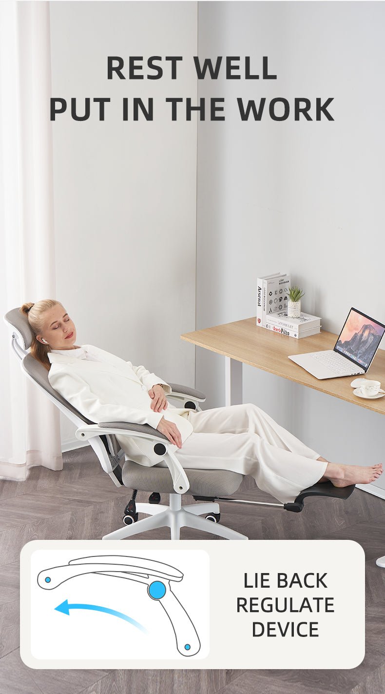 Silla Ergonómica Reclinable con Reposapiés Soporte Lumbar Negro