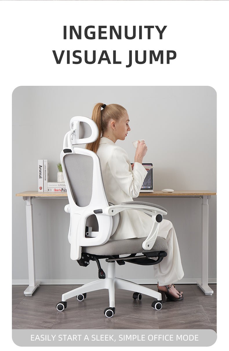 Silla Ergonómica Reclinable con Reposapiés Soporte Lumbar Negro