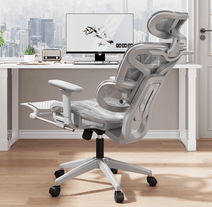 Silla Ergonómica Reclinable con Reposapiés y Soporte Lumbar