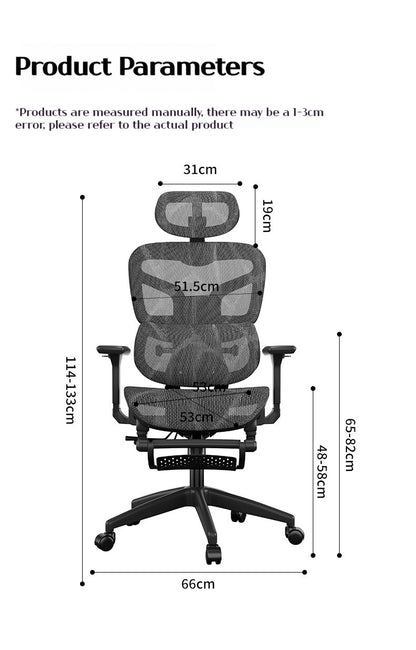 Silla Ergonómica Reclinable con Reposapiés y Soporte Lumbar