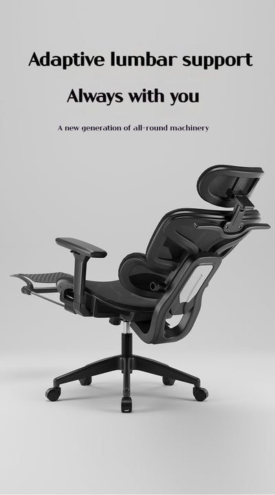 Silla Ergonómica Reclinable con Reposapiés y Soporte Lumbar
