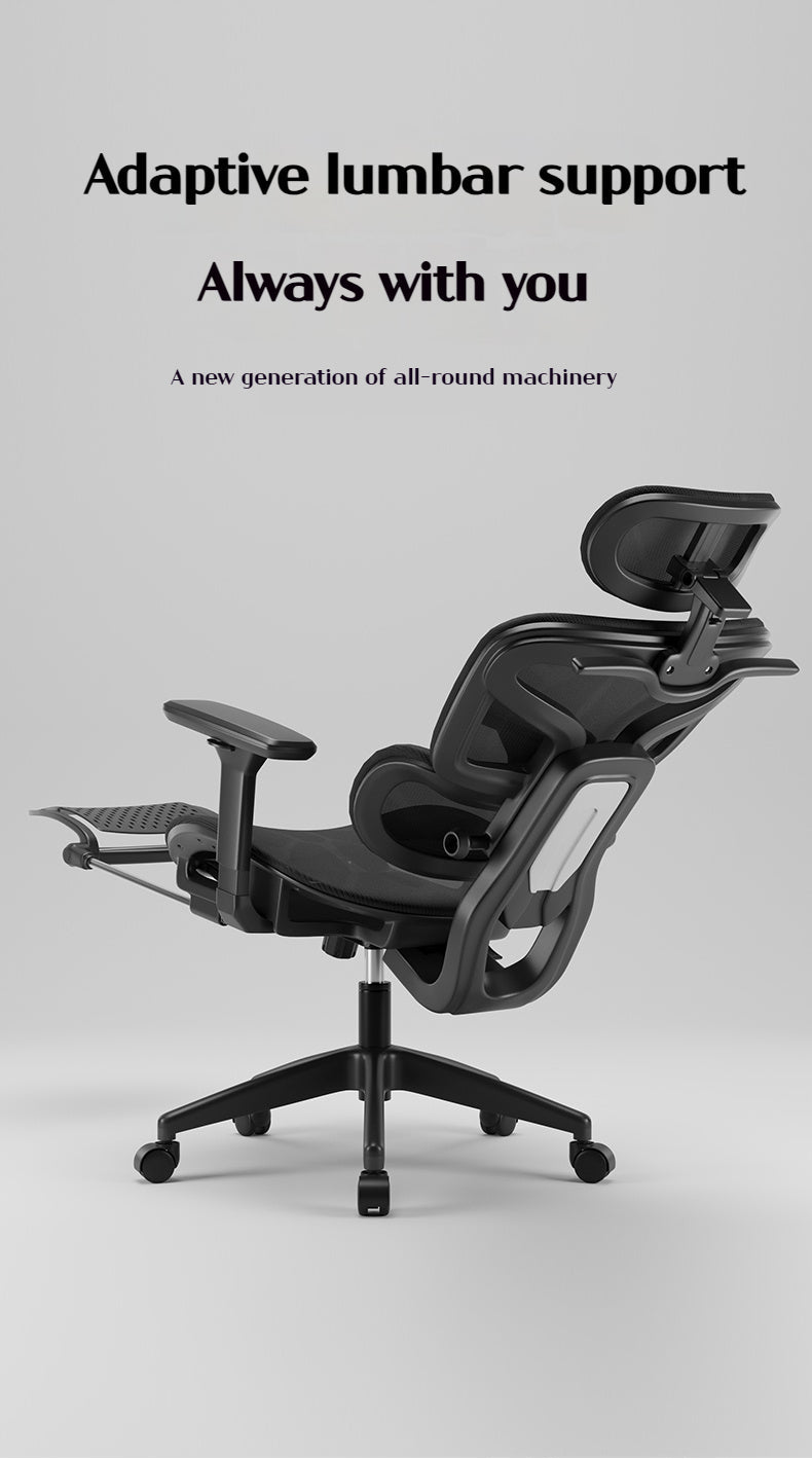 Silla Ergonómica Reclinable con Reposapiés y Soporte Lumbar