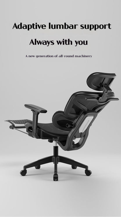 Silla Ergonómica Reclinable con Reposapiés y Soporte Lumbar