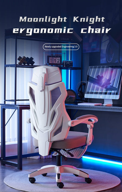 Silla Gamer Ergonómica Reclinable Reposapiés Soporte Lumbar