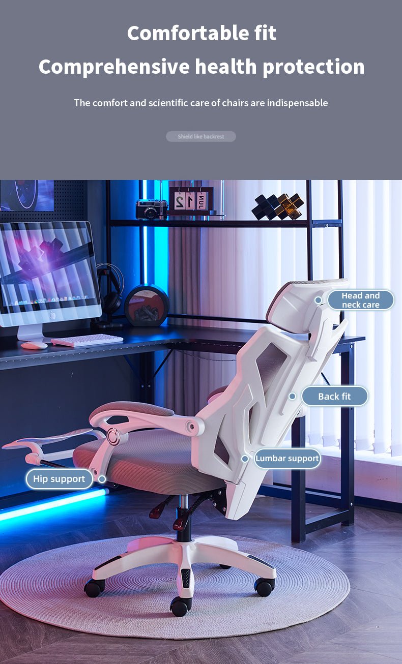 Silla Gamer Ergonómica Reclinable Reposapiés Soporte Lumbar