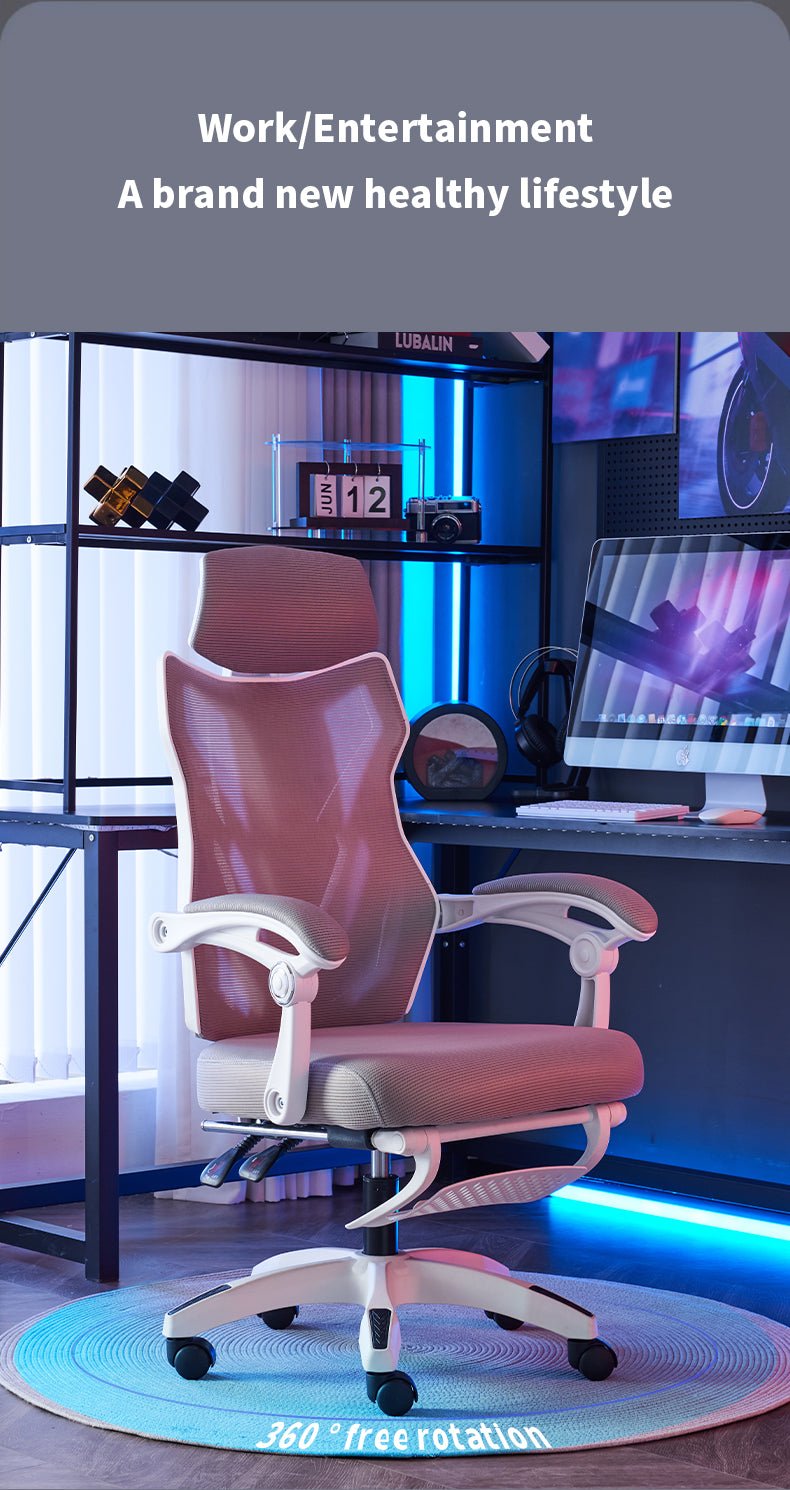 Silla Gamer Ergonómica Reclinable Reposapiés Soporte Lumbar