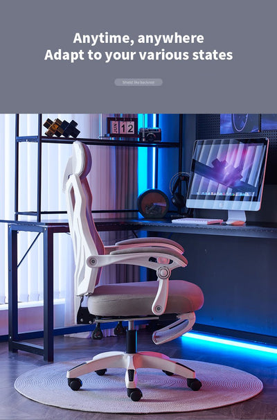 Silla Gamer Ergonómica Reclinable Reposapiés Soporte Lumbar