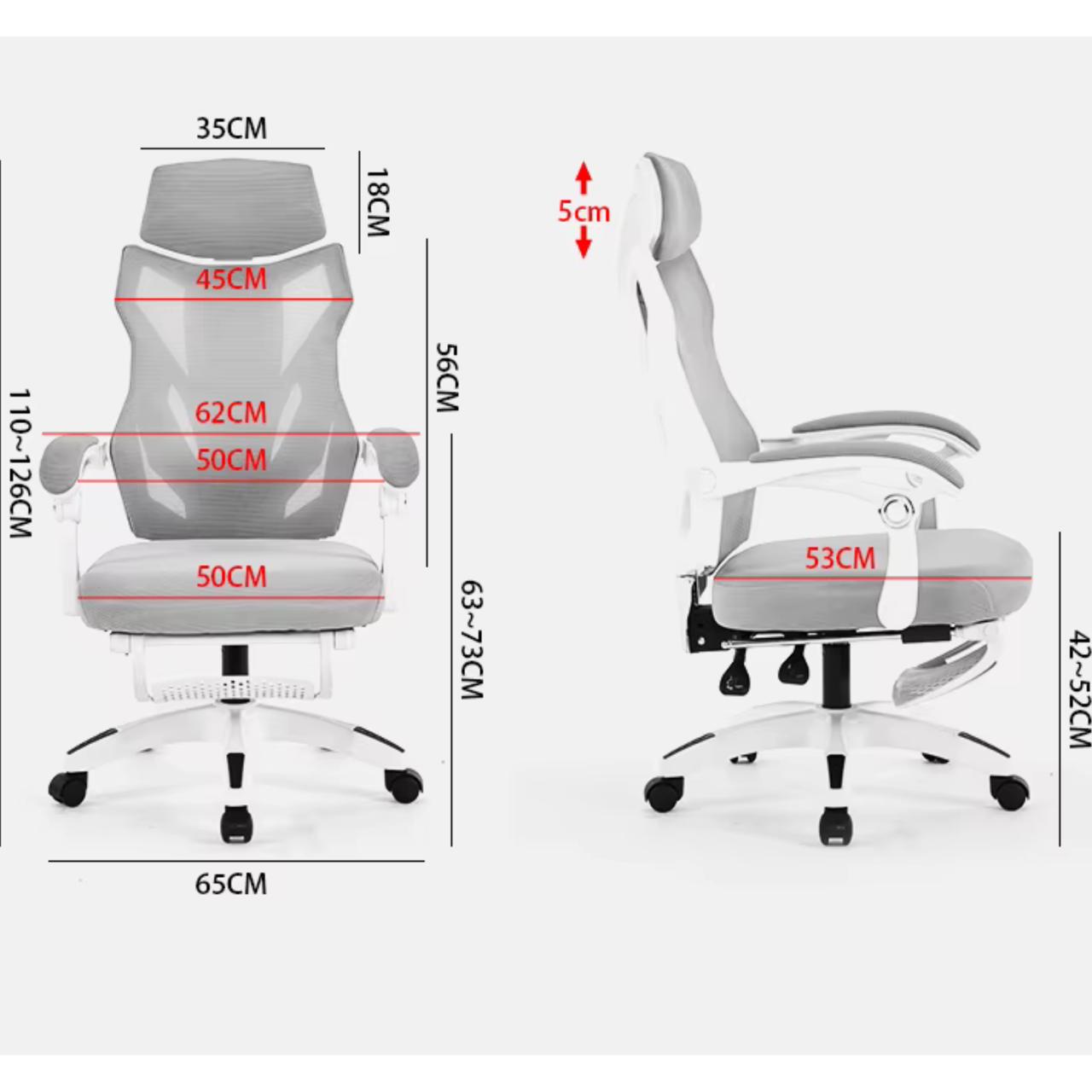 Silla Gamer Ergonómica Reclinable Reposapiés Soporte Lumbar