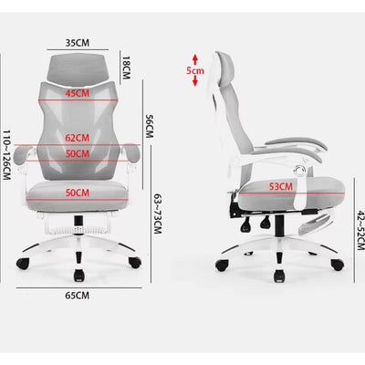 Silla Gamer Ergonómica Reclinable Reposapiés Soporte Lumbar