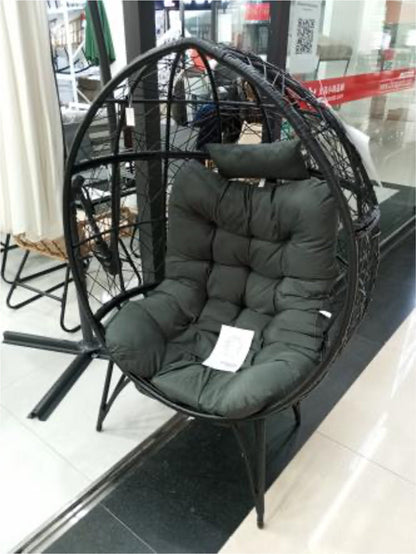 Sillón Huevo Diseño Moderno Interior Exterior Negro