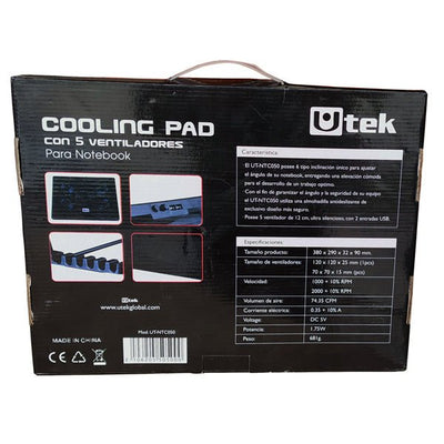 Soporte Notebook Gamer 5 Ventiladores 12cm Ultra SilenciosoUtekItems Digital Spa – Tecnología, Hogar y Fitness en un solo lugar