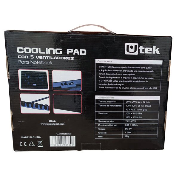 Soporte Notebook Gamer 5 Ventiladores 12cm Ultra SilenciosoUtekItems Digital Spa – Tecnología, Hogar y Fitness en un solo lugar