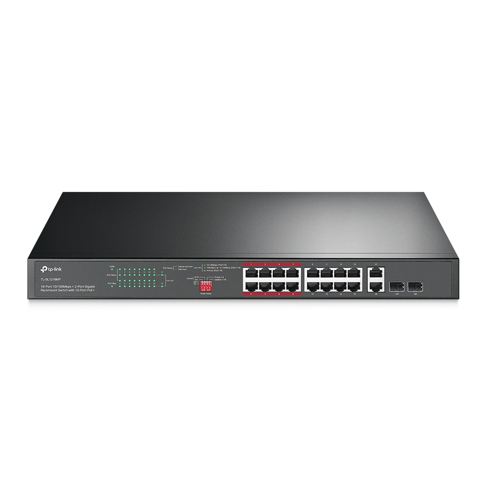 Switch 16 Puertos PoE + 2G + 2SFP TL - SL1218MP TP - Link