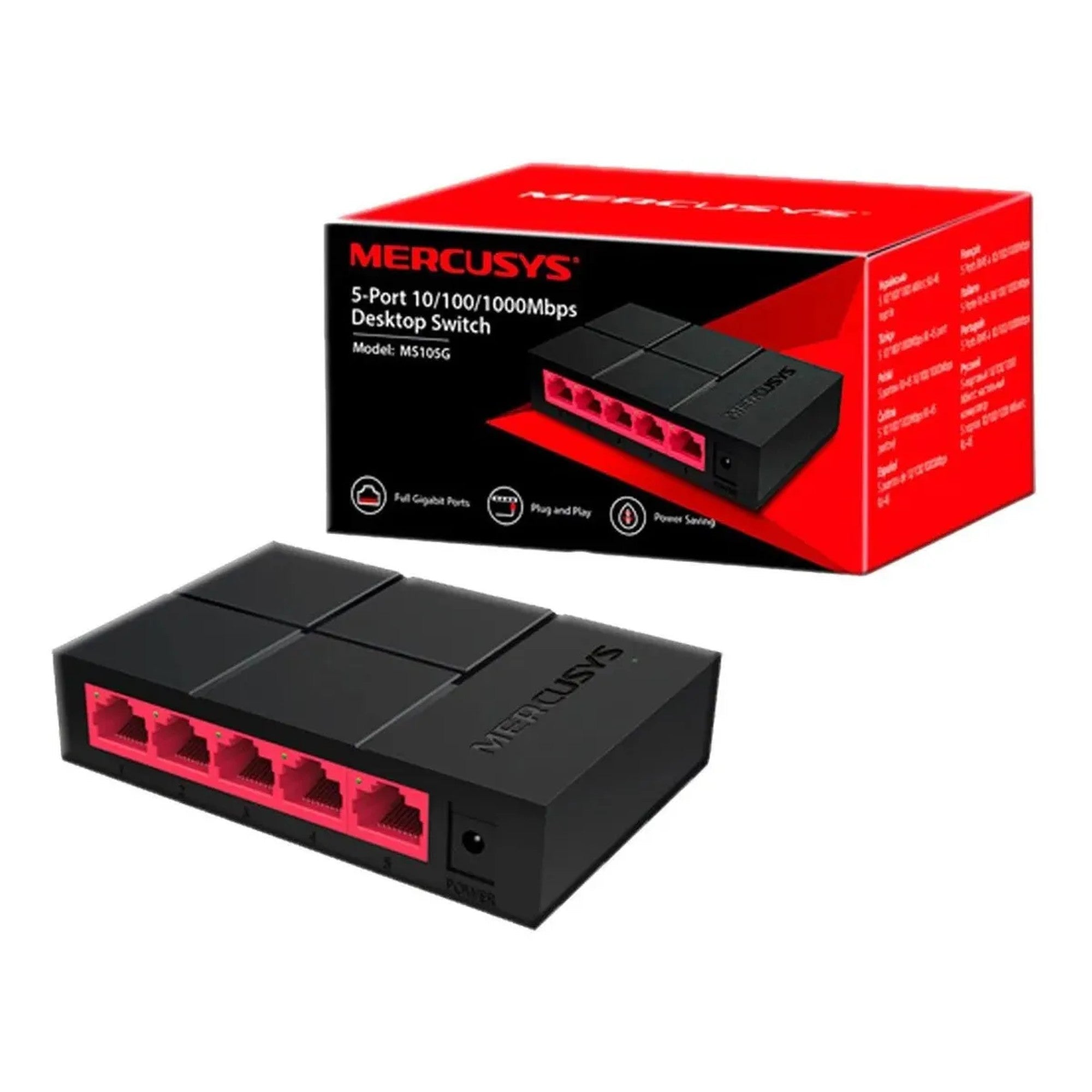 Switch 5 Puertos Gigabit 10/100/1000 Mercusys MS105G