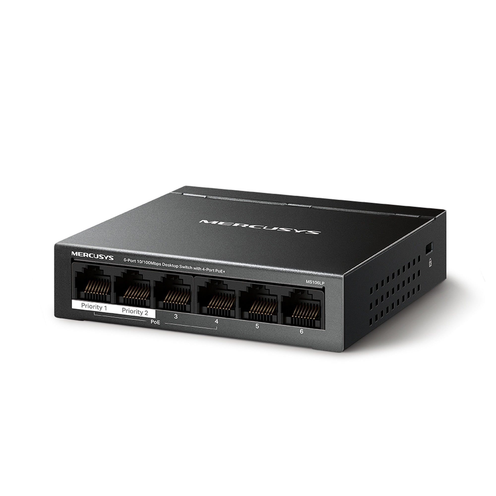 Switch 6 Puertos 4 PoE+ 65W MS106LP 100 Mbps