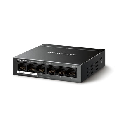 Switch 6 Puertos 4 PoE+ 65W MS106LP 100 Mbps