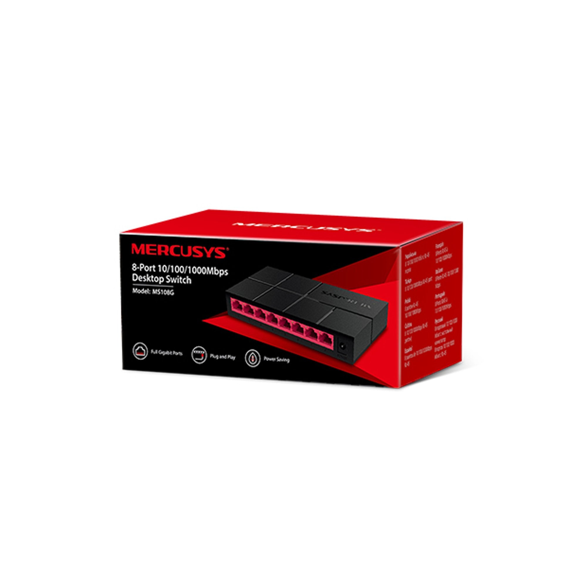 Switch 8 Puertos Gigabit 10/100/1000 Mercusys MS108G