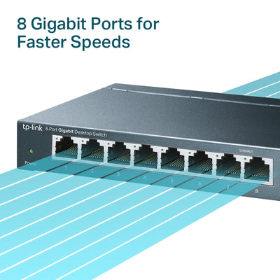 Switch 8 Puertos Gigabit TP - Link TL - SG108 Metálico
