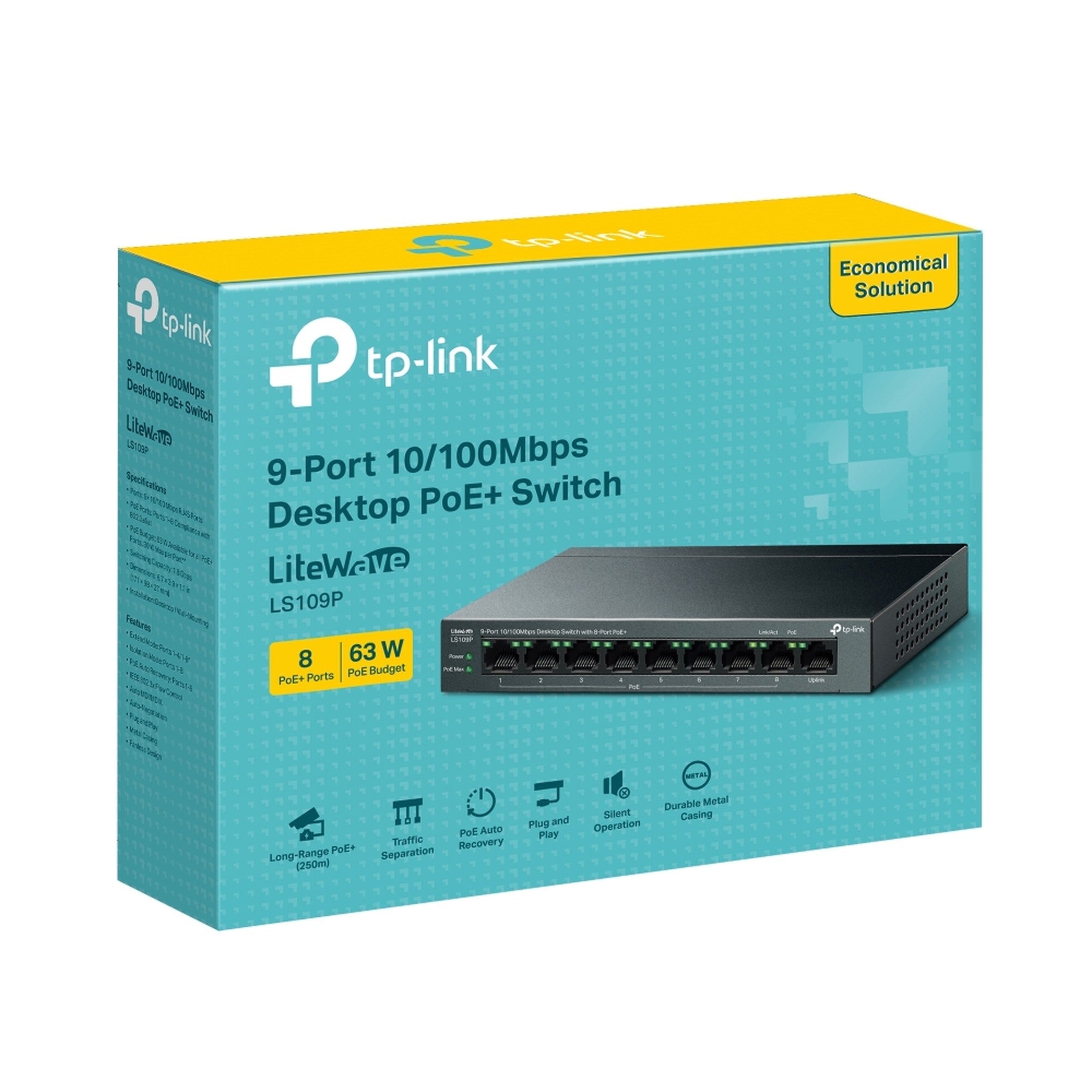 Switch 9 Puertos 10/100Mbps 8 Puertos PoE LS109P